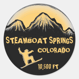 Steamboat Vår Colorado snowboard-klistermärken Runt Klistermärke