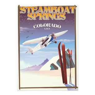 Steamboat Vår colorado vintage resor poster