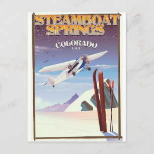 Steamboat Vår colorado vintage resor poster Vykort