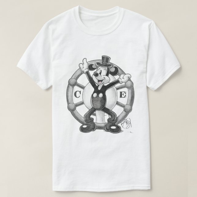 Steamboat Willie Linje Konst T Shirt (Design framsida)