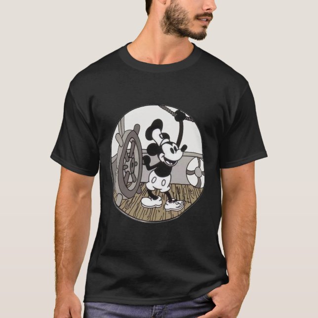 Steamboat Willie Original Funny MOUSE TECKNAD T Shirt (Framsida)