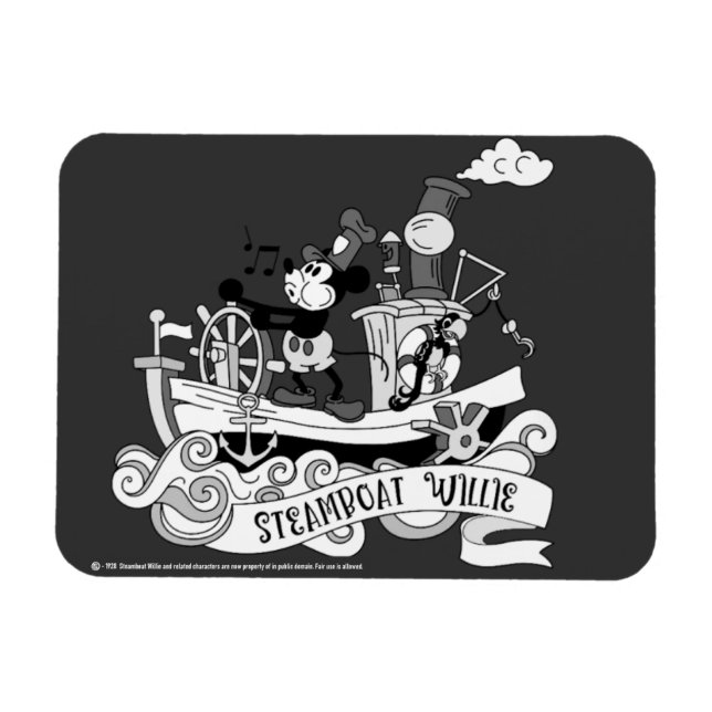Steamboat Willie Retro  Magnet (Horisontell)