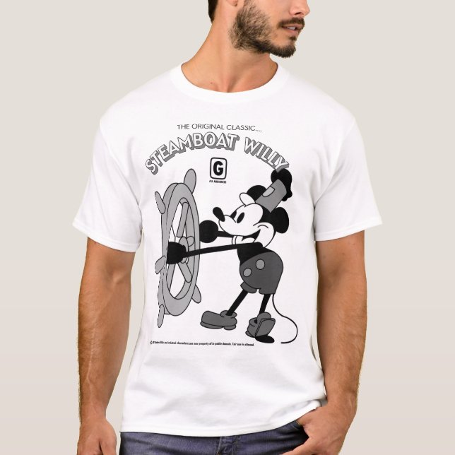 Steamboat Willie Retro T-Shirt  (Framsida)