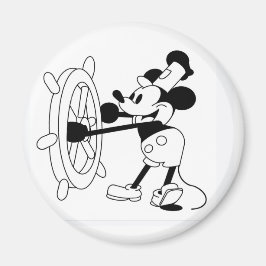 Steamboat Willie round magnet