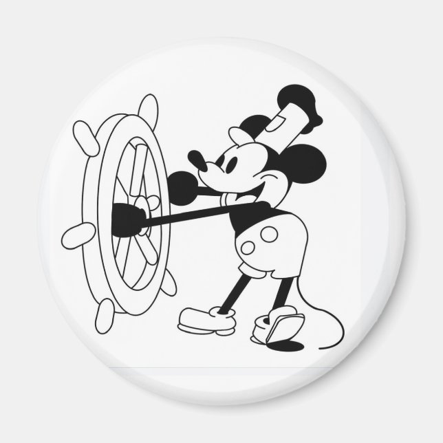 Steamboat Willie round magnet (Framsidan)