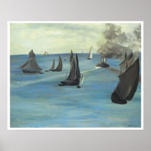Steamboaten, sjölandskap eller havet beskådar poster