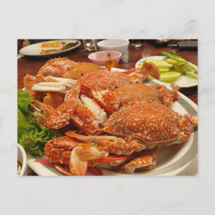 ฺฺ Steamed Blue Crab Seafood Delicious Food Vykort