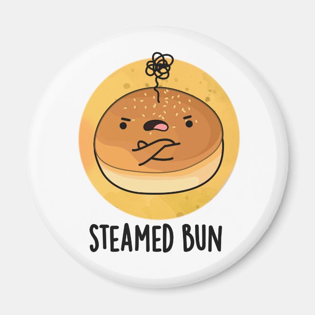 Steamed Bun Funny Food Pun Magnet (Framsidan)
