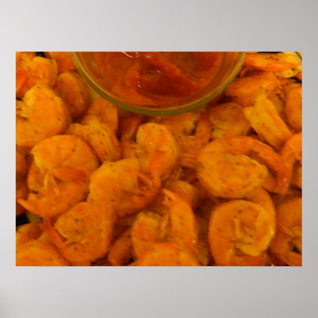 Steamed Shrimp och Cocktail Sauce Poster (Framsidan)