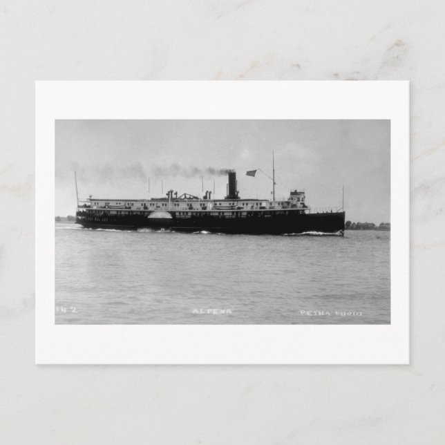Steamer Alpena vid floden St Clair av Louis Pesha Vykort (Framsida)
