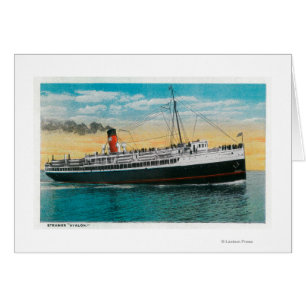 Steamer "Avalon" på den Santa Catalina ön Hälsningskort