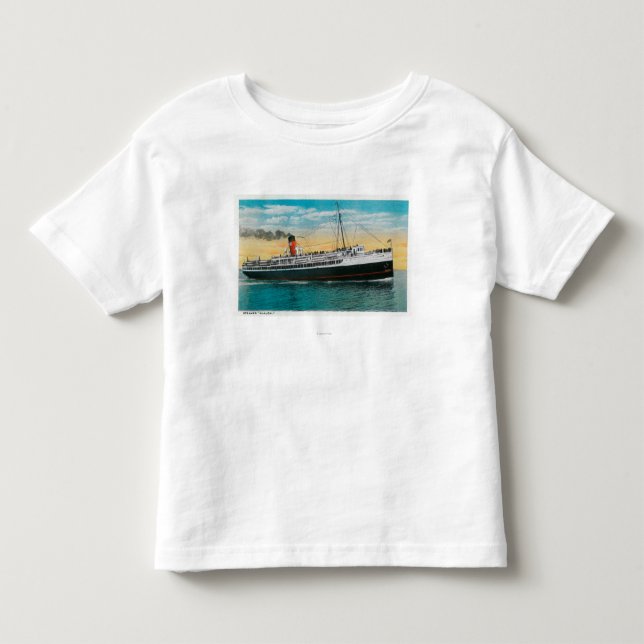 Steamer "Avalon" på den Santa Catalina ön Tee Shirt (Framsida)