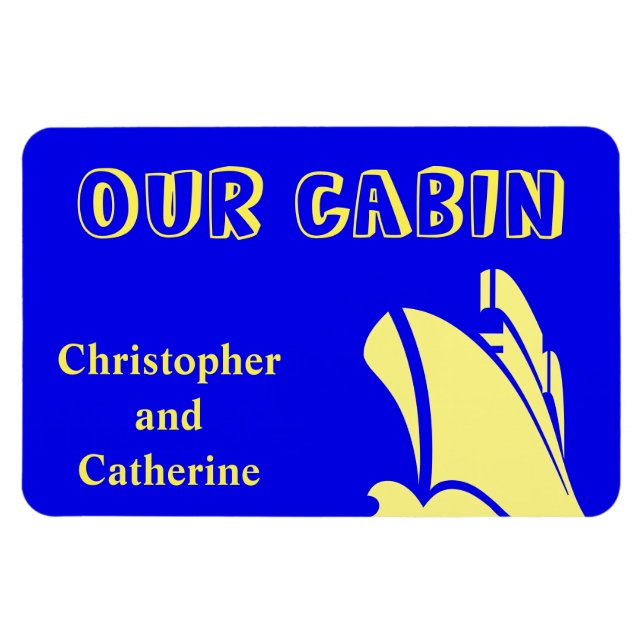 Steamer Blue Stateroom Door Marker Magnet (Horisontell)