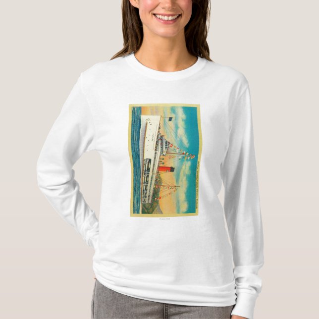 Steamer "Catalina" på den Santa Catalina ön T Shirt (Framsida)