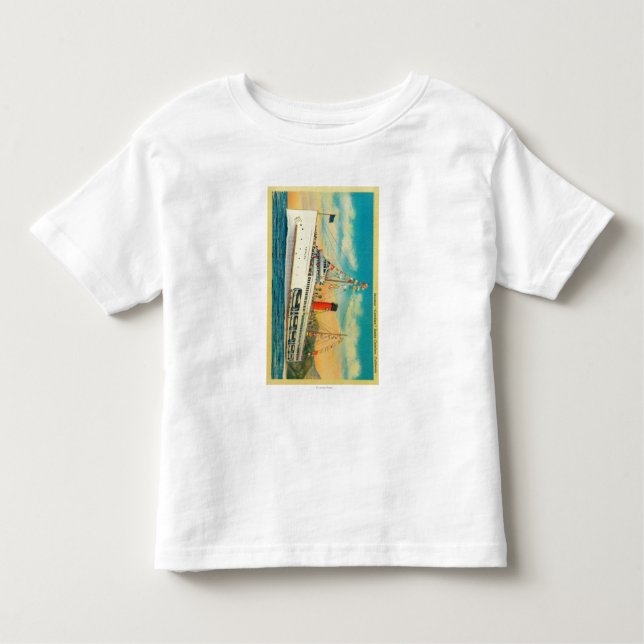 Steamer "Catalina" på den Santa Catalina ön Tee Shirt (Framsida)