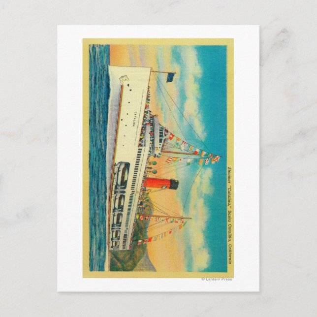 Steamer "Catalina" på ön Santa Catalina Vykort (Framsida)