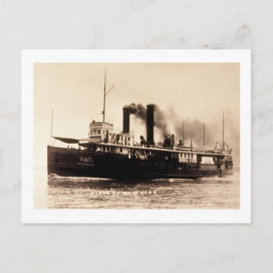 Steamer City New York - Louis Pesha - D&C Line Vykort