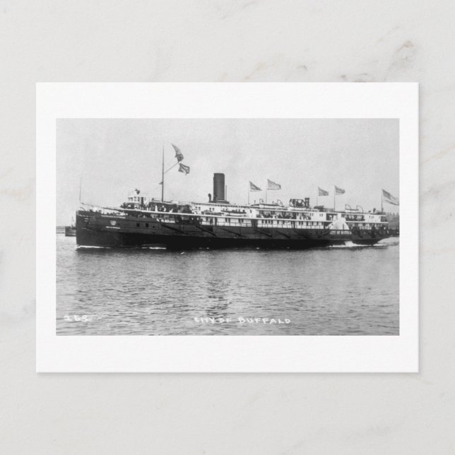 Steamer City of Buffalo - Louis Pesha Photo Vykort (Framsida)