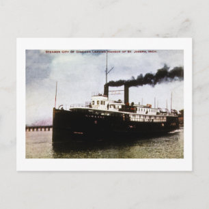 Steamer City of Chicago, Harbour St Joseph Michiga Vykort