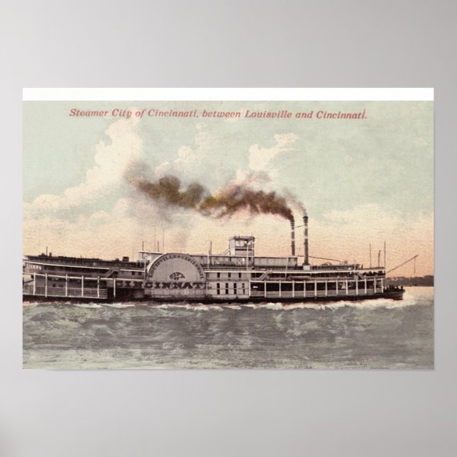 Steamer City of Cincinnati Poster (Framsidan)