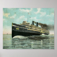 Steamer City of Cleveland 1909 Vintage