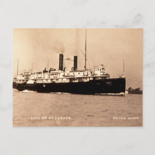 Steamer City of St Ignace D&C Line - Louis Pesha Vykort