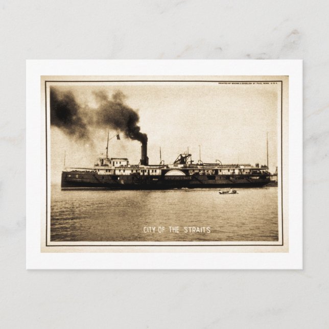 Steamer City of the sund Vykort (Framsida)