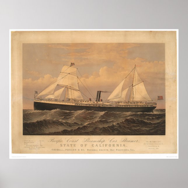 Steamer i Kalifornien (1275A) Poster (Framsidan)