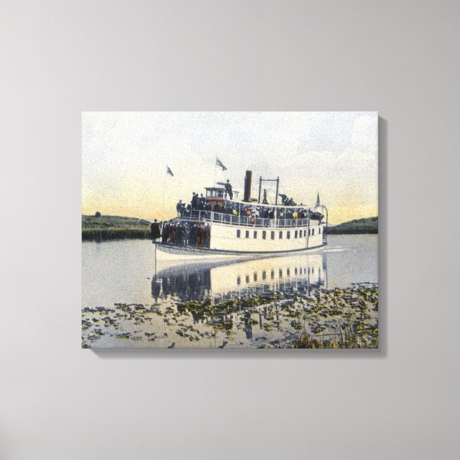Steamer Klamath i nedre Sjö Canvastryck (Framsida)