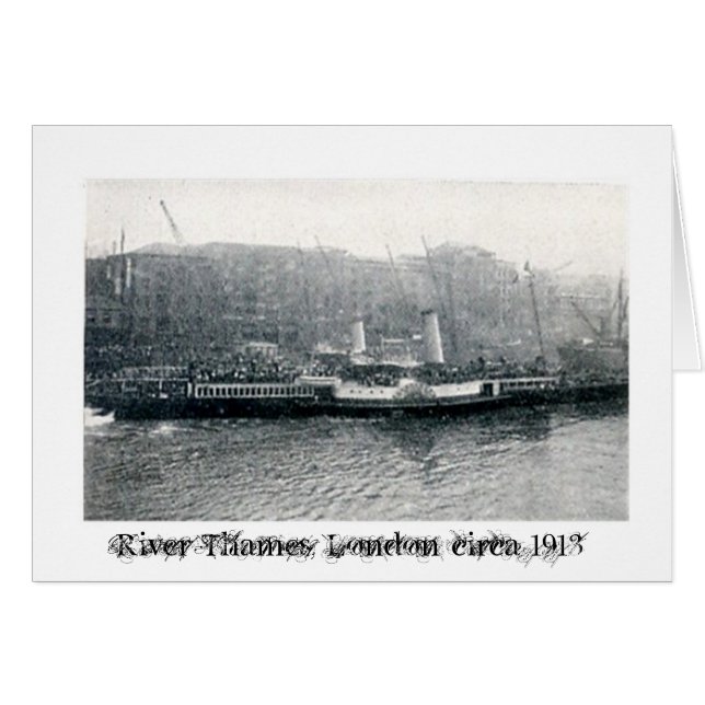 Steamer lämnande Fresh Wharf, London Hälsningskort (Framsidan Horizontal)