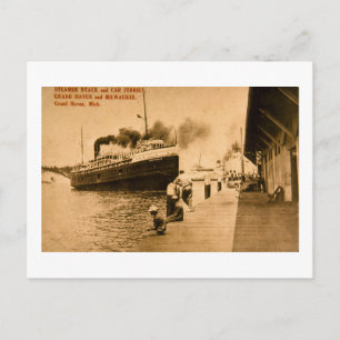 Steamer Nyack och Car Ferries, Grand Haven, MI Vykort