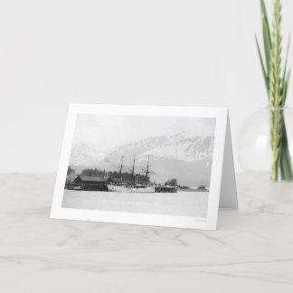 Steamer som anslutas i Seward, Alaska 1916 Kort
