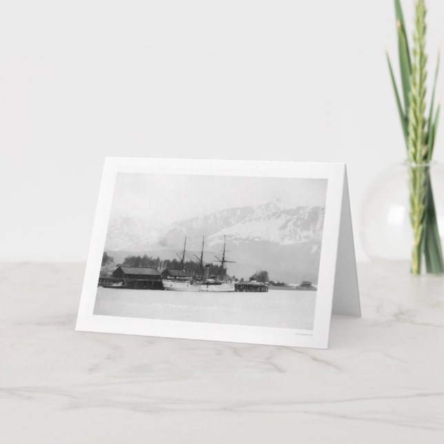Steamer som anslutas i Seward, Alaska 1916 Kort (Framsida)