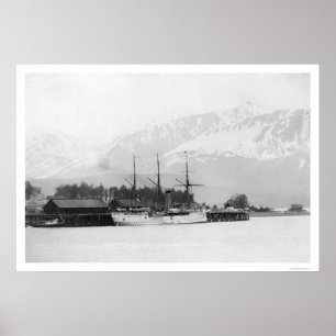 Steamer som anslutas i Seward, Alaska 1916 Poster