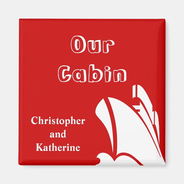 Steamer Stateroom Door Marker Red Magnet (Framsidan)