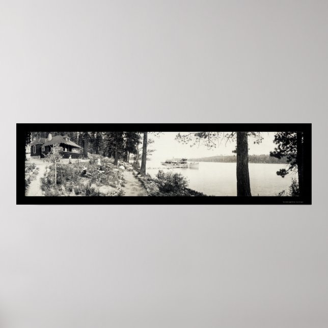 Steamer Tahoe Emerald Bay Photo 1910 Poster (Framsidan)