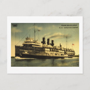 Steamer Underbarare Detroit, D&C Navigation Compan Vykort