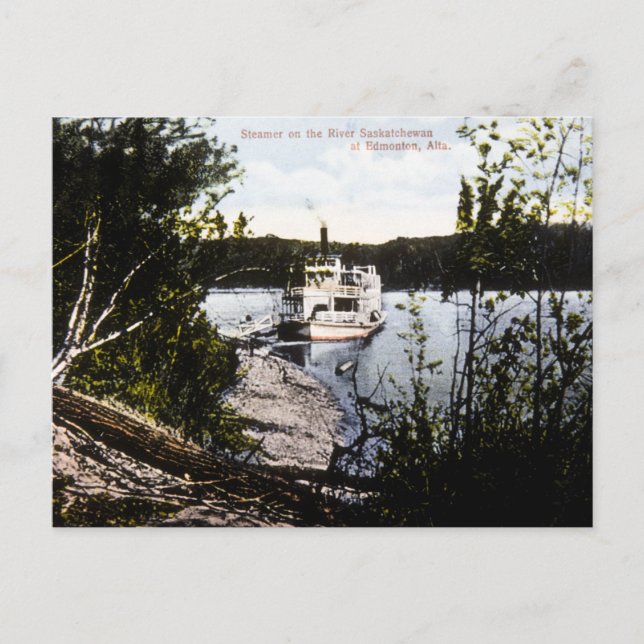 Steamer vid floden Saskatchewan, Edmonton, Alta. Vykort (Framsida)