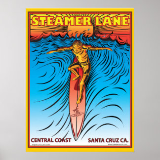 STEAMERLANE SURFA SANTA CRUZ POSTER