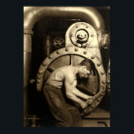 Steamfitter av Lewis Hine Poster<br><div class="desc">Detta är en digitalt utökad avskrift av vintagen 1921 "Steamfitter"-fotografi av Lewis Hine.</div>