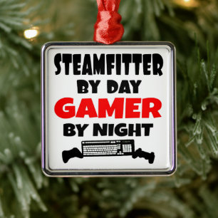 Steamfitter Kärlek spelar videospel Julgransprydnad Metall