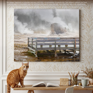 Steaming Beauty: A Yellowstone Geyser Eruption Canvastryck