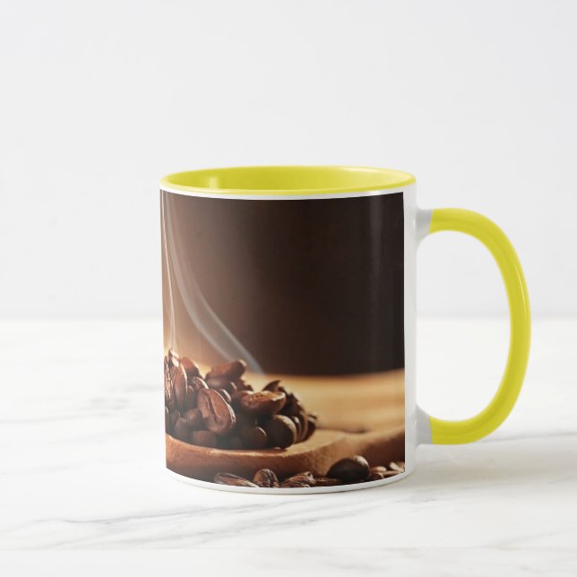 Steaming Coffee Beans Sticker for Mug Lovers Mugg (Höger)