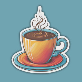 Steaming Coffee Klistermärken