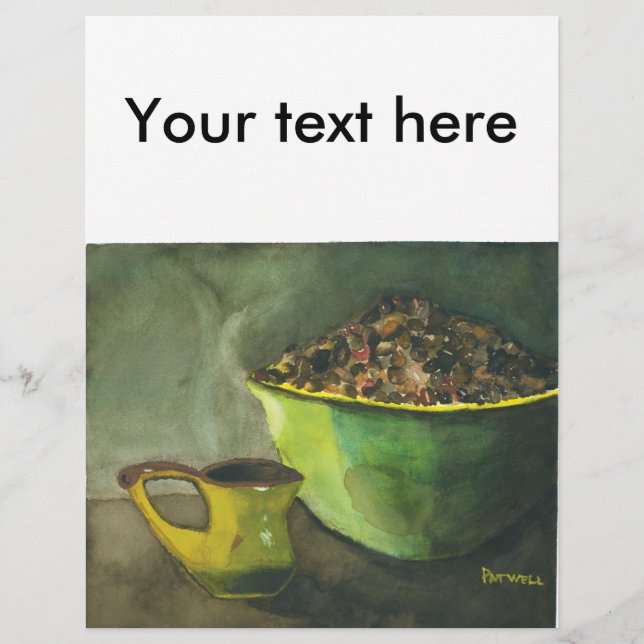 Steaming God morgon Kopp i Coffee Bowl Coffee Bean (Framsida)