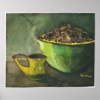 Steaming God morgon Kopp i Coffee Bowl Coffee Bean