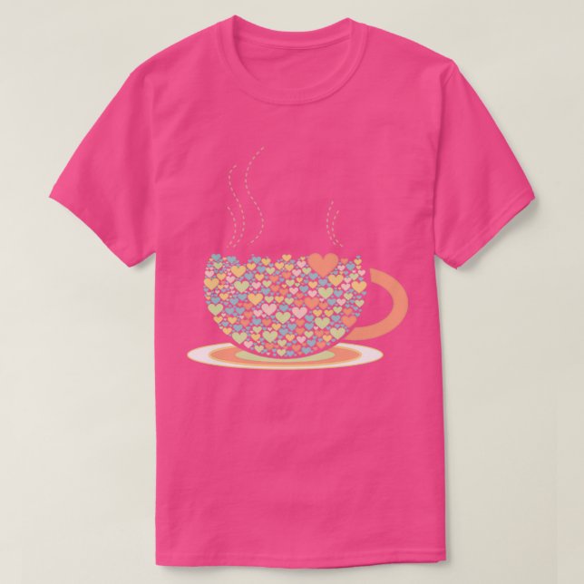 Steaming Kärlek Tea Kopp T Shirt (Design framsida)