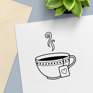 Steaming Kopp i Tea Självfärgande Stämpel