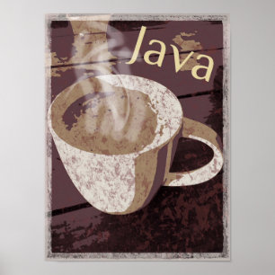 Steaming Rustic Java Mugg Poster