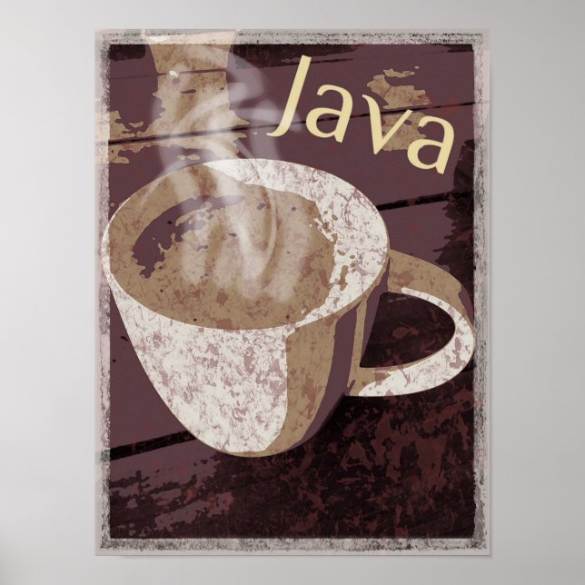 Steaming Rustic Java Mugg Poster (Framsidan)